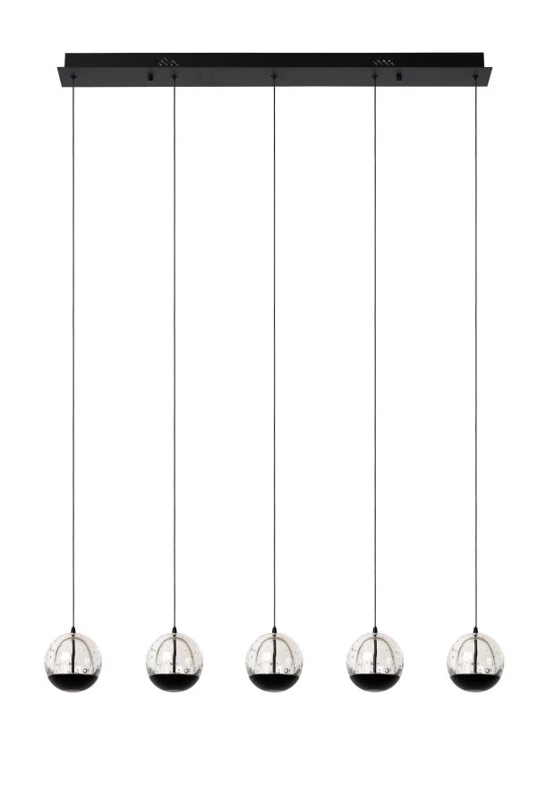 Lucide SENTUBAL - Hanglamp - LED Dimb. - 5x5,3W 2700K - Zwart - uit